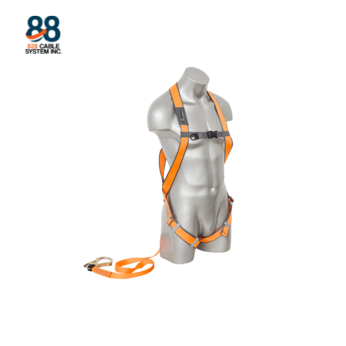 Essential Harness c/w 1.8m Shock Absorbing Lanyard 3-Point Adjustment, 3-Point Attachment