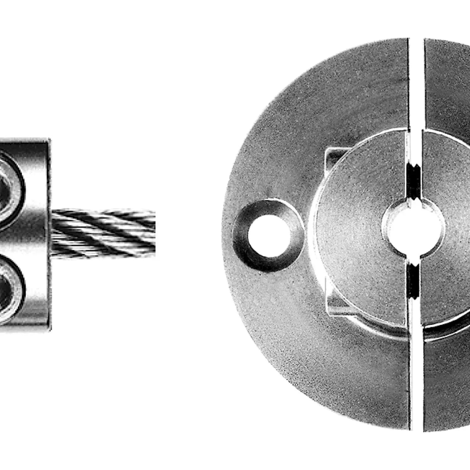 2-part flange ring with two holes self-assembly