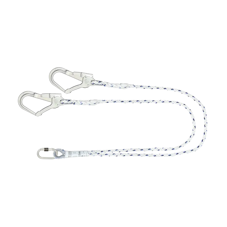 Essential Restraint Twisted Rope Lanyard with Steel Scaffold Hook and Karabiner (AFL406601)