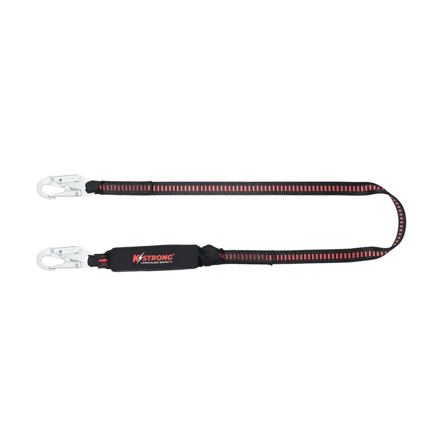 Elite Shock Absorbing Lanyard Webbing with Steel Snap Hooks
