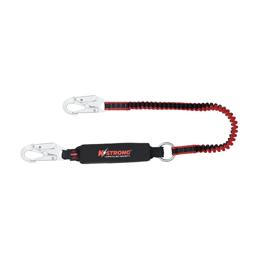 Elite Shock Absorbing Elasticated Webbing Lanyard with Snap Hooks