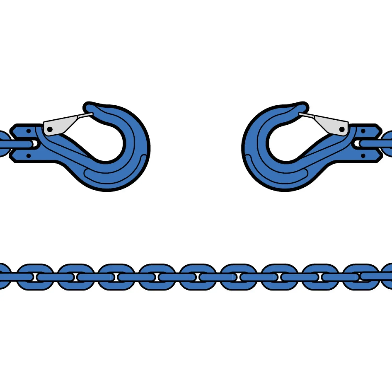 Binder chain with clevis sling hook on both ends class 10