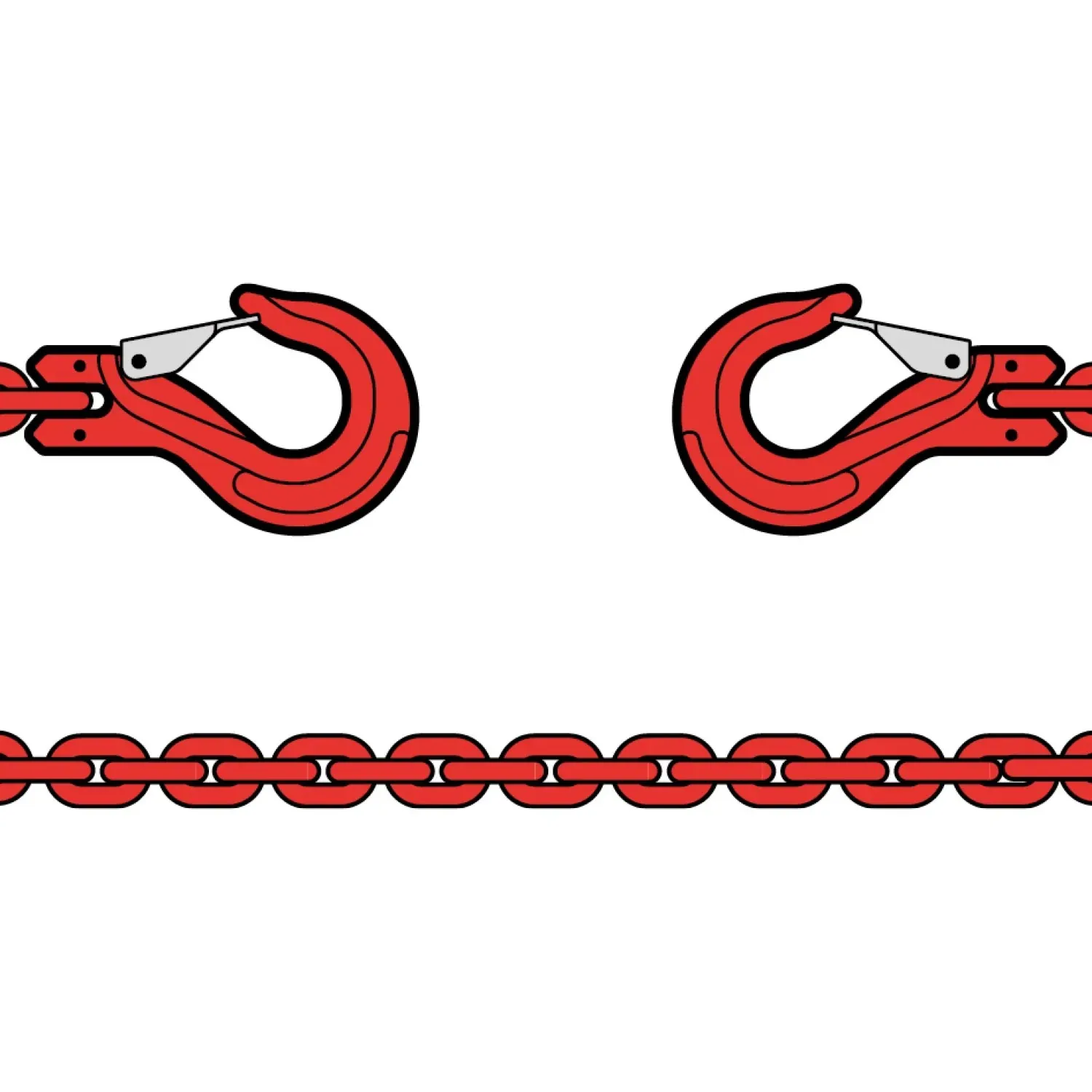 Binder chain with clevis sling hook on both ends class 8