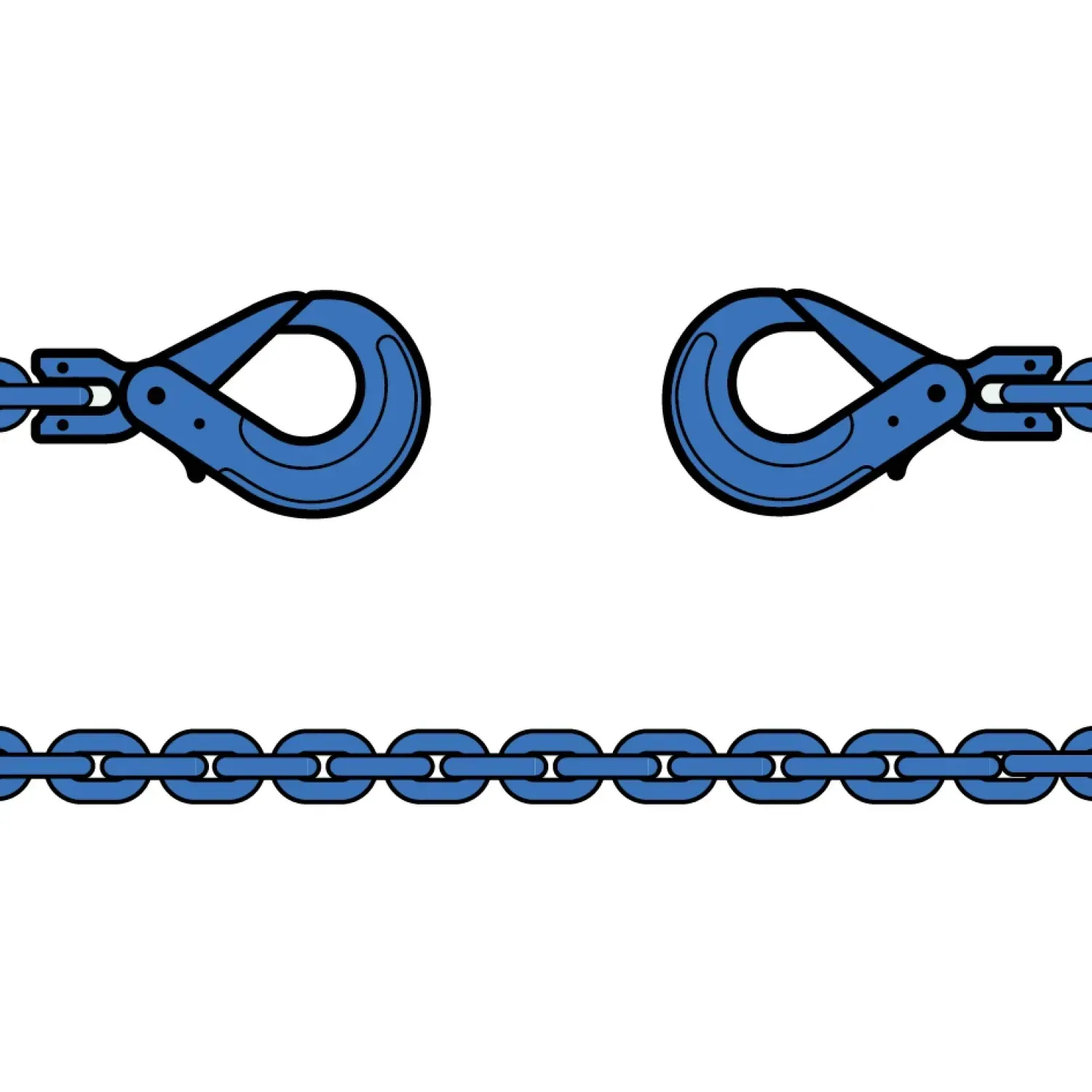 Binder chain with safety hook on both ends class 10