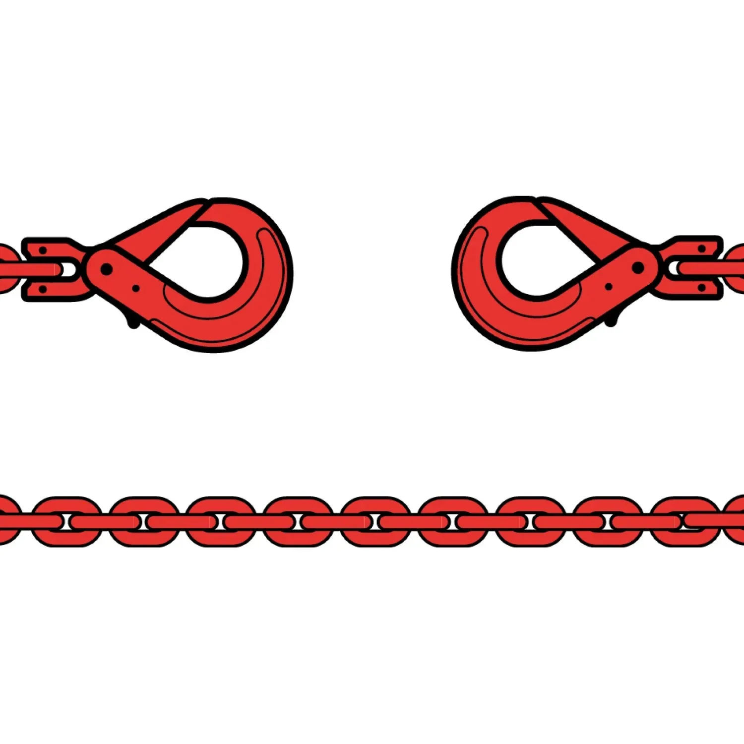 Binder chain with safety hook on both ends class 8