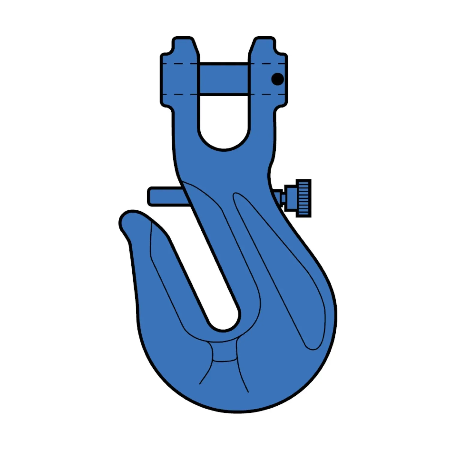 Chain-shortening hook with clevis and safety pin, type LPG class 10