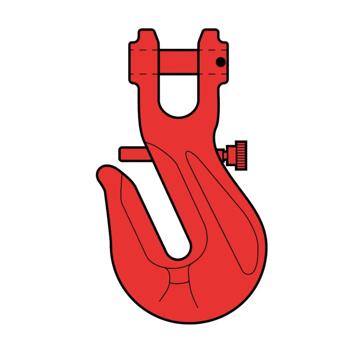 Chain-shortening hook with clevis and safety pin, type LPG class 8