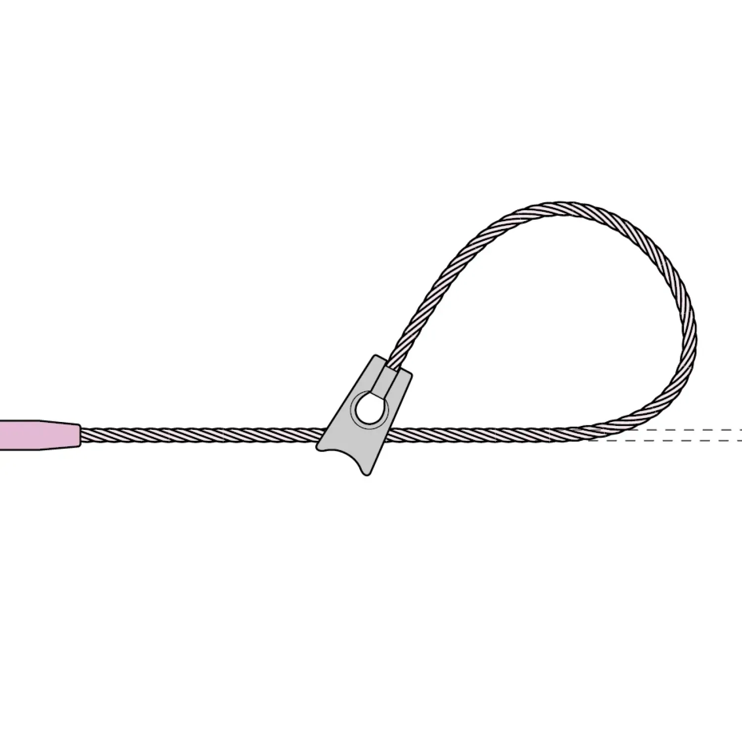 Choker on one end big loop, on the other end with end stop compressed with sliding choker