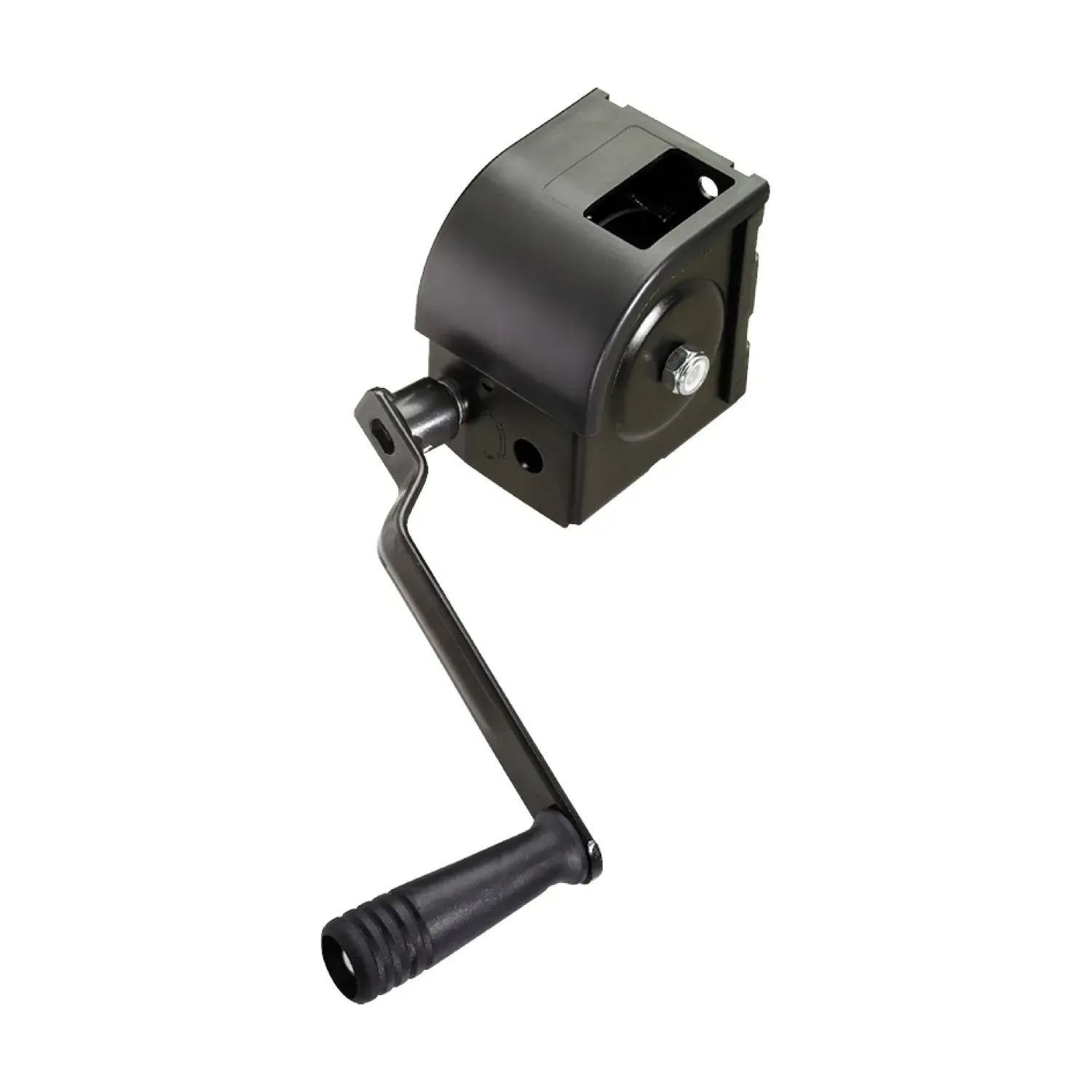 Compact hand winch with permanent brake