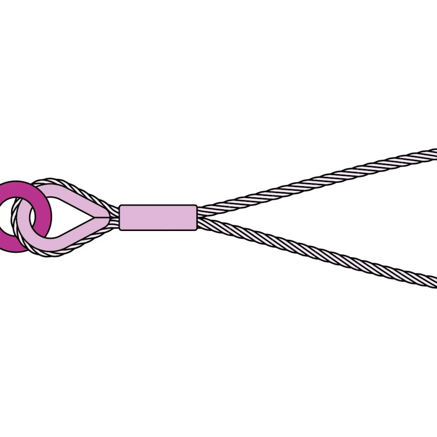 Double loop with hoist hook swaged