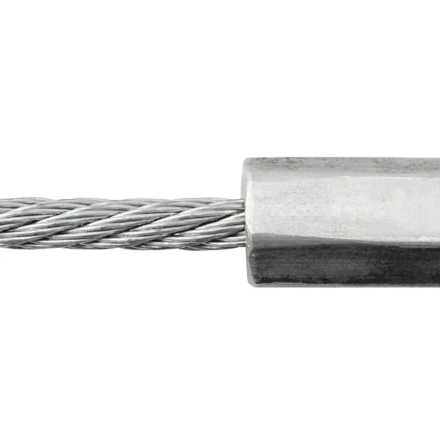 End-stop aluminum hexagonal swaged