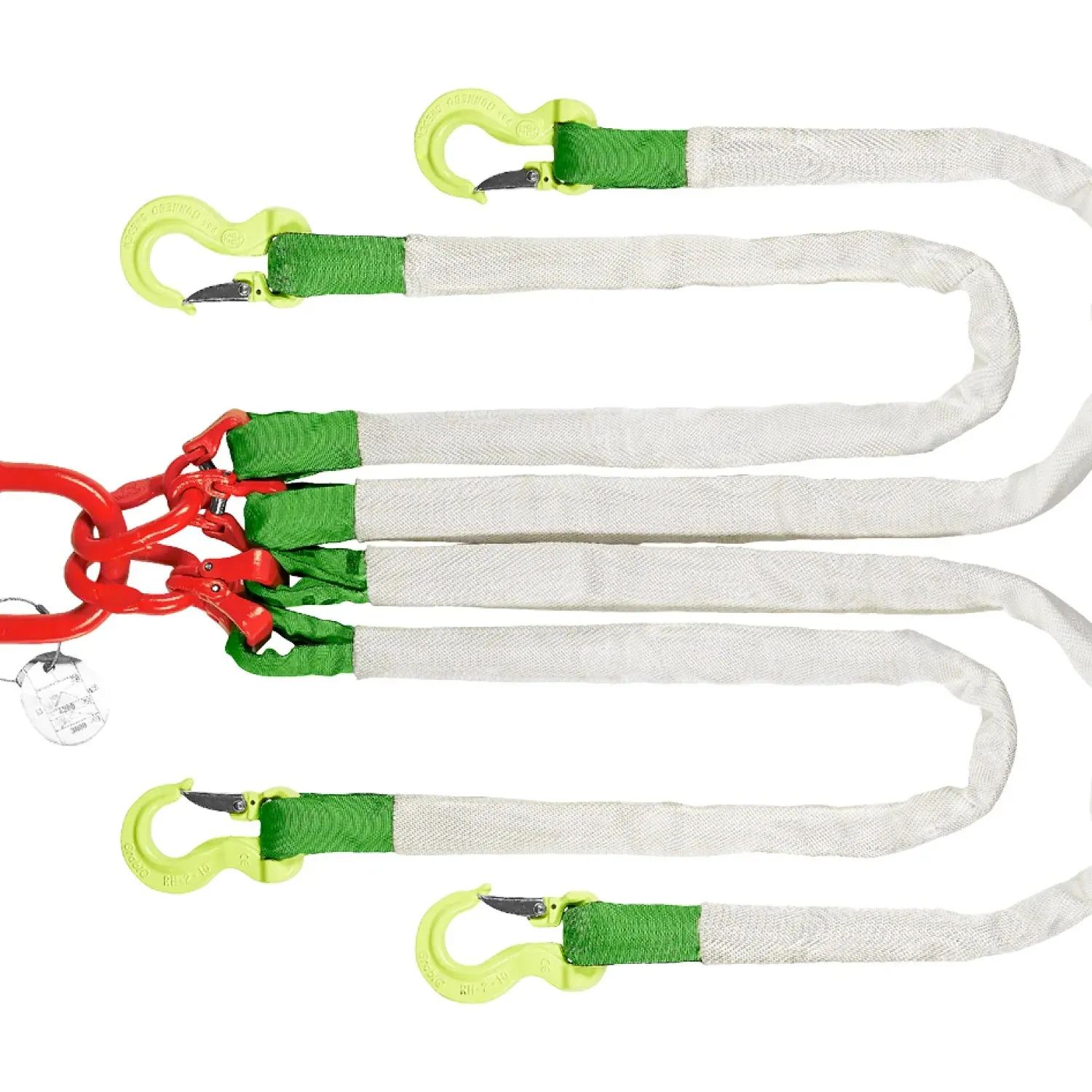Endless web sling assembly four-leg mit Rundschlingenhaken