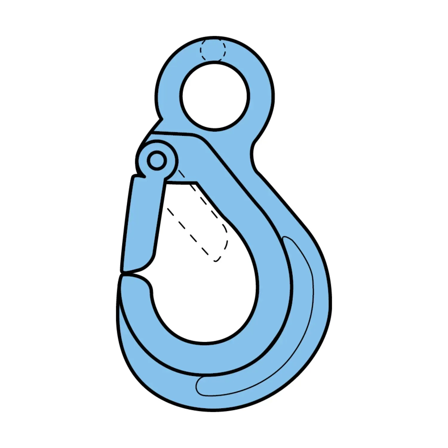 Eye slip hook with latch