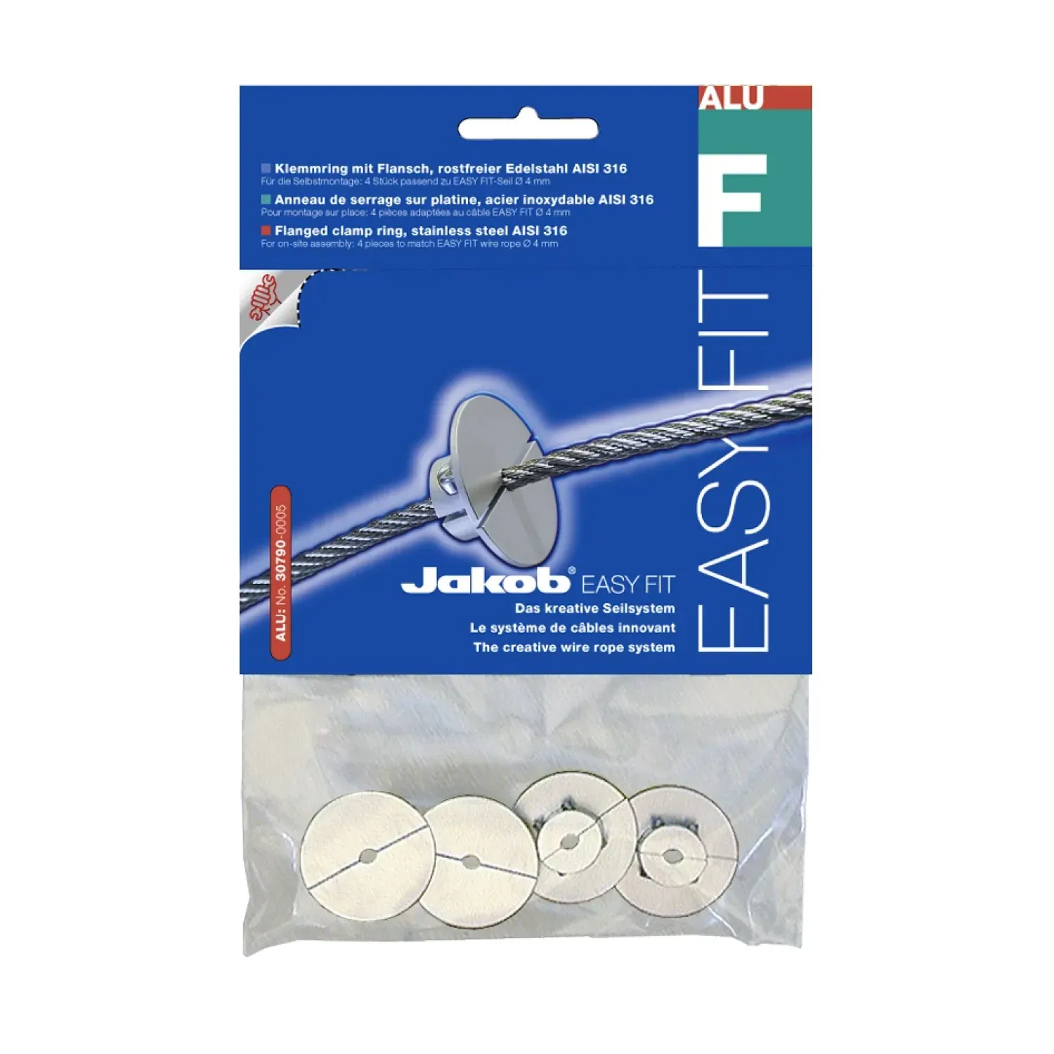 Flanged clamp ring Easy Fit self-assembly aluminium