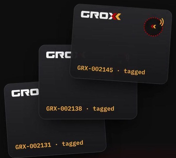 Groxx asset tags GRX-002131, GRX-002138 and GRX-002145