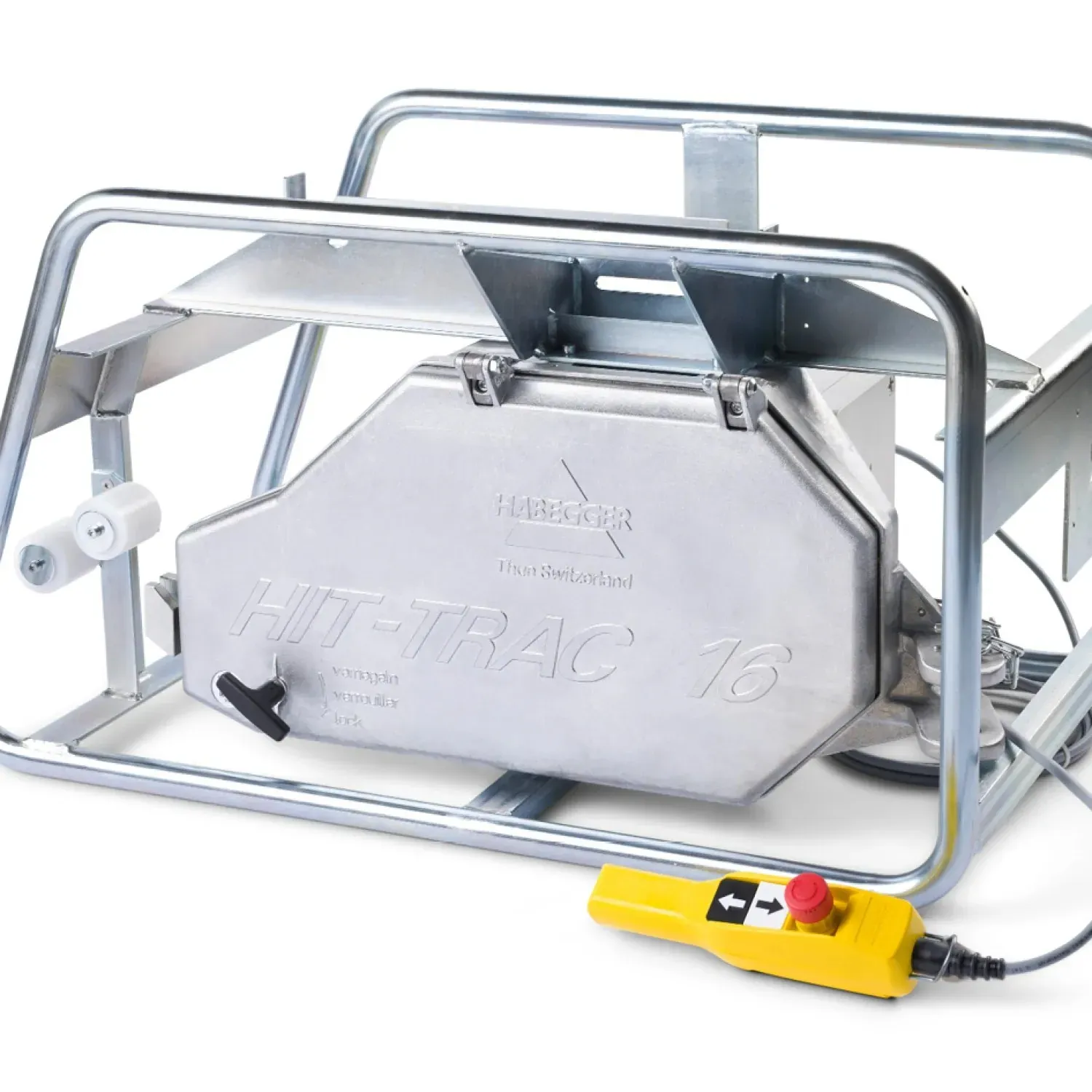 Habegger HIT-TRAC 16E electric motorized rope hoist in tube frame