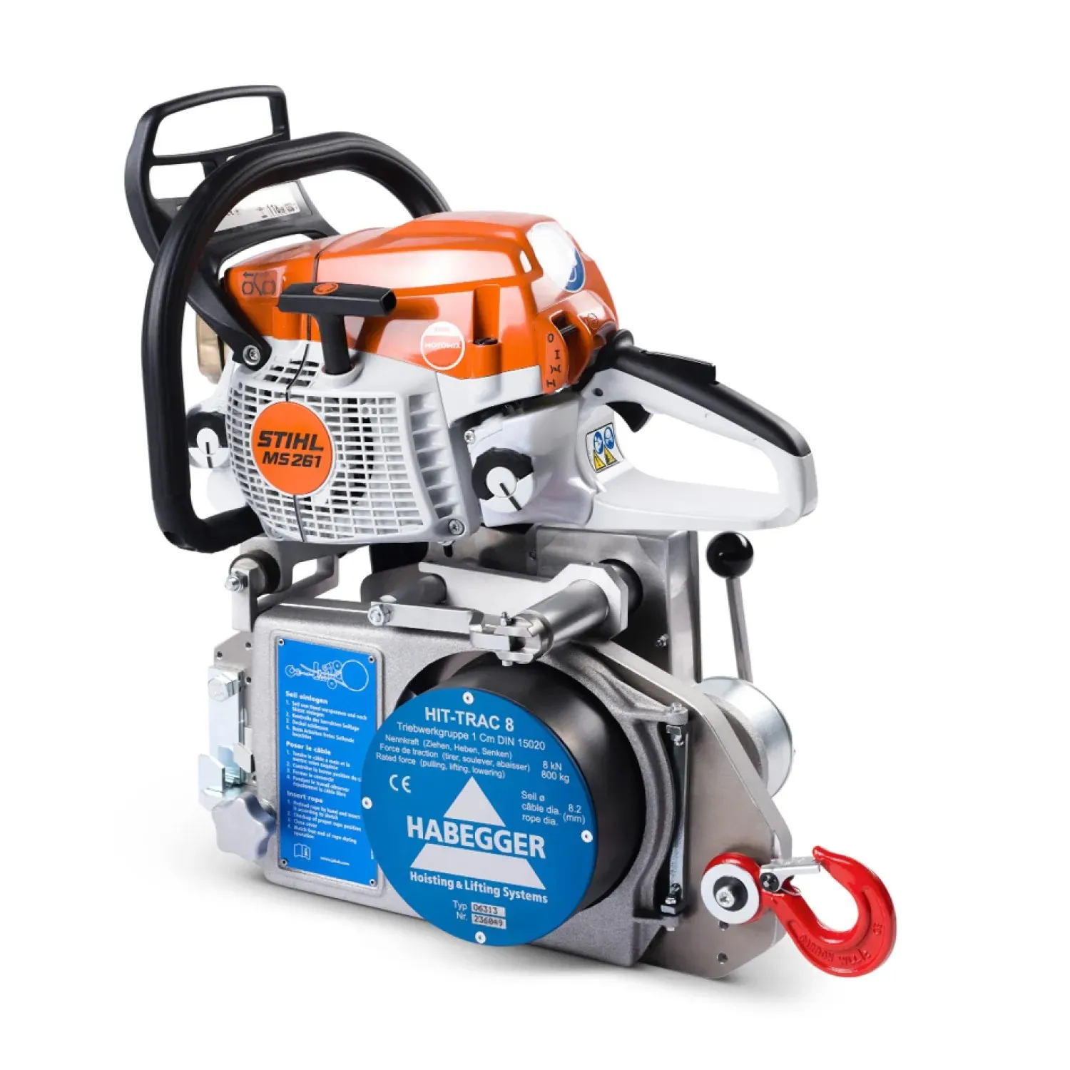 Habegger HIT-TRAC 8B gasoline motorized rope hoist