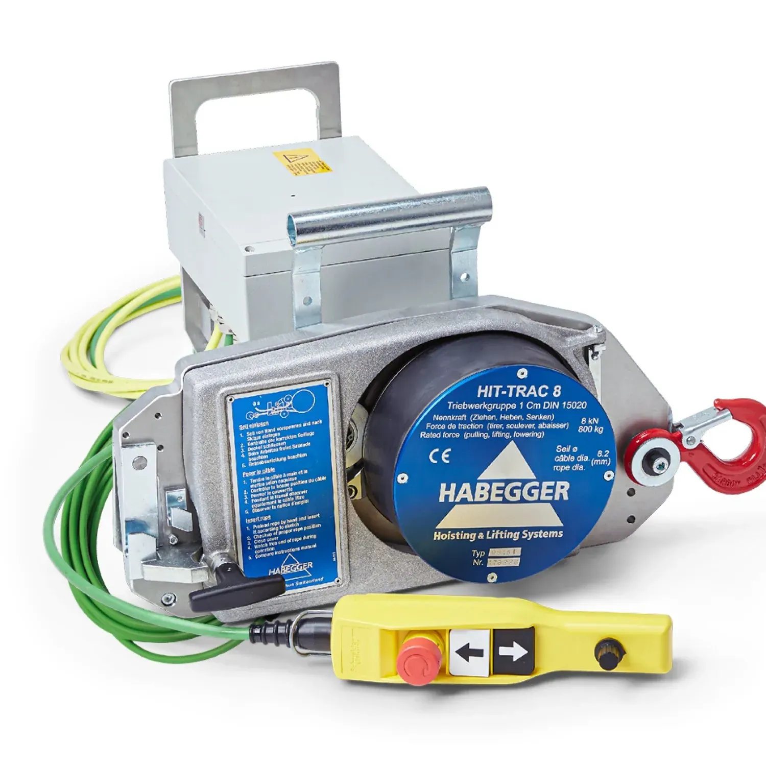 Habegger HIT-TRAC 8E electric motorized rope hoist plug-in pedant button