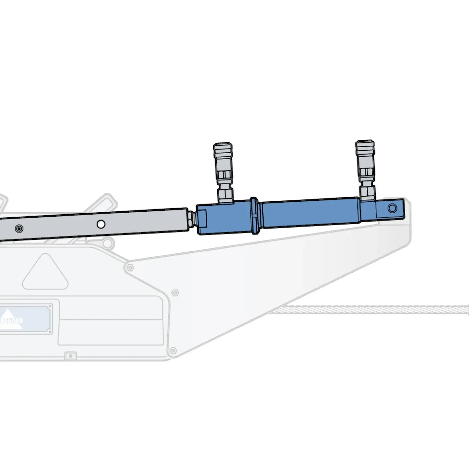 Hydraulic cylinder complete, with fork HIT-16
