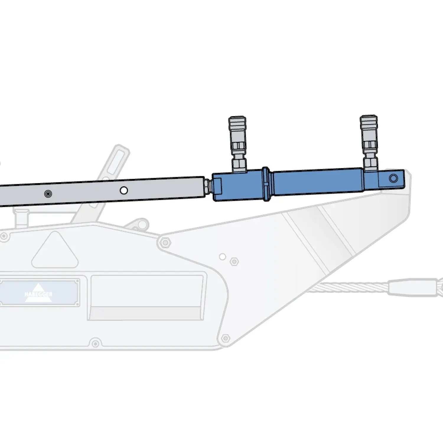 Hydraulic cylinder complete, with fork HIT-32