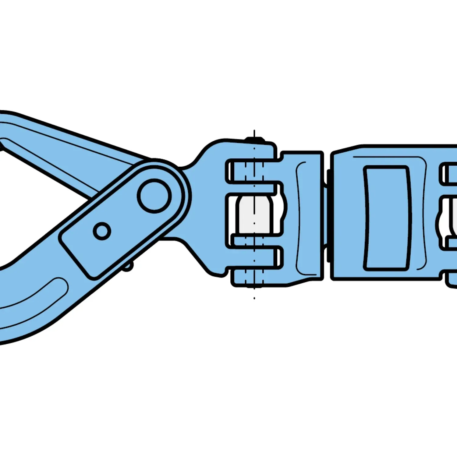 Insulated swivel with round sling coupling and self locking hook