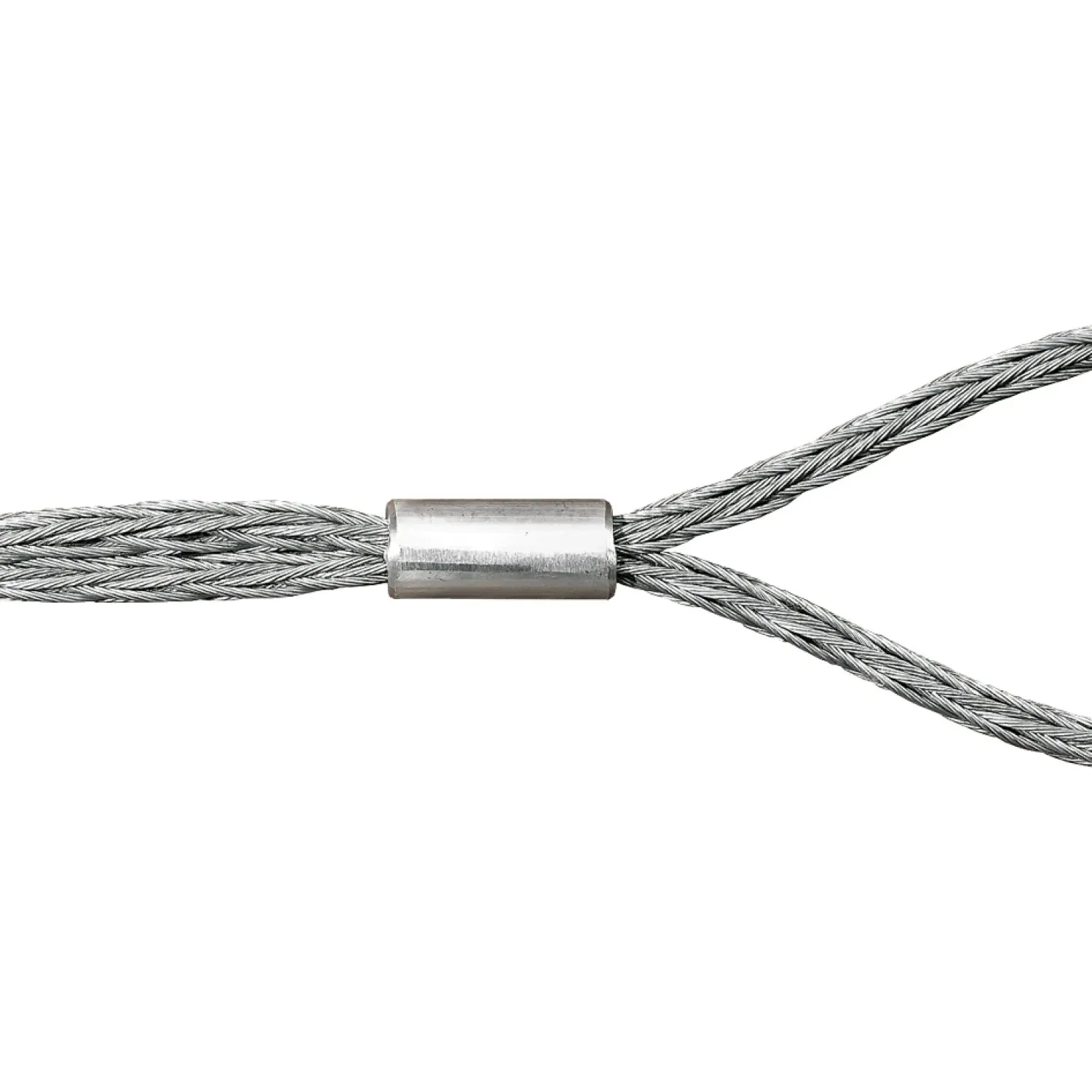 Loop with 2 aluminium sleeves swaged without thimble