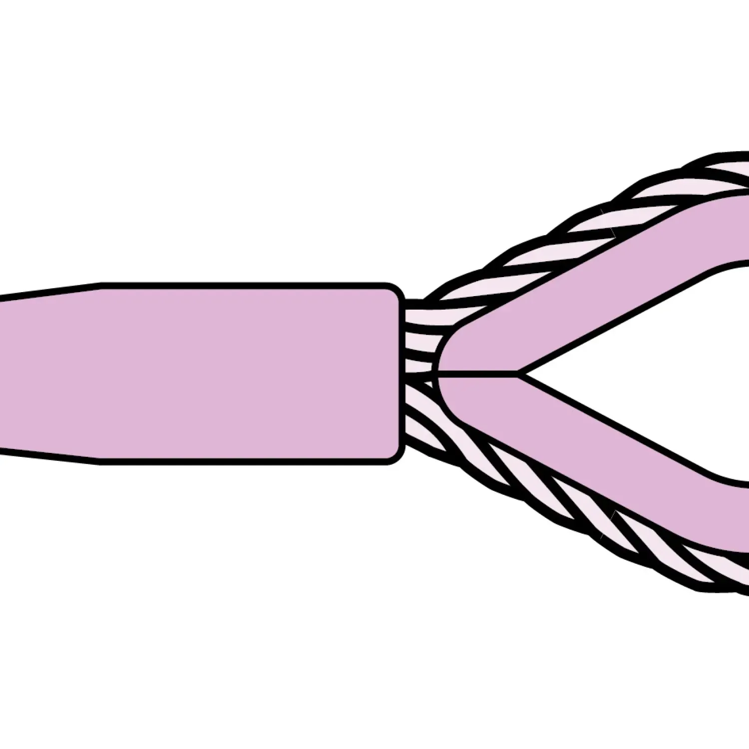 Loop with galvanized thimble and aluminium sleeve compressed