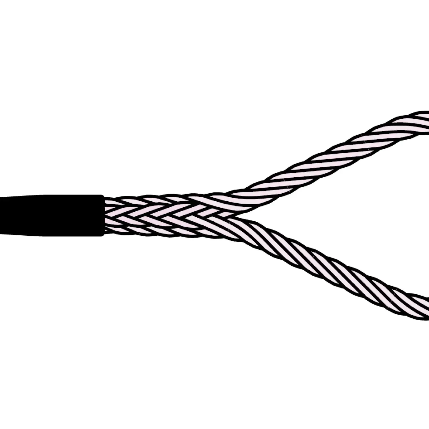 Loop with shrink-on tube spliced without thimble