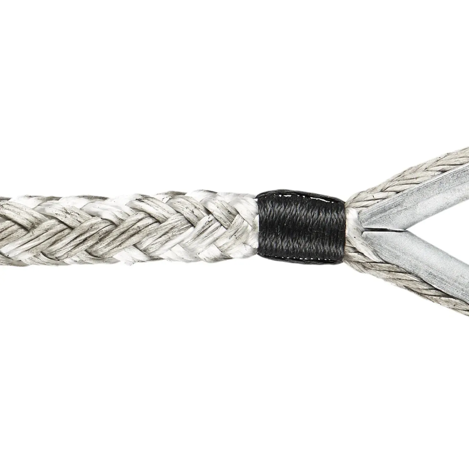 Loop with steel thimble spliced, tucked and tapered