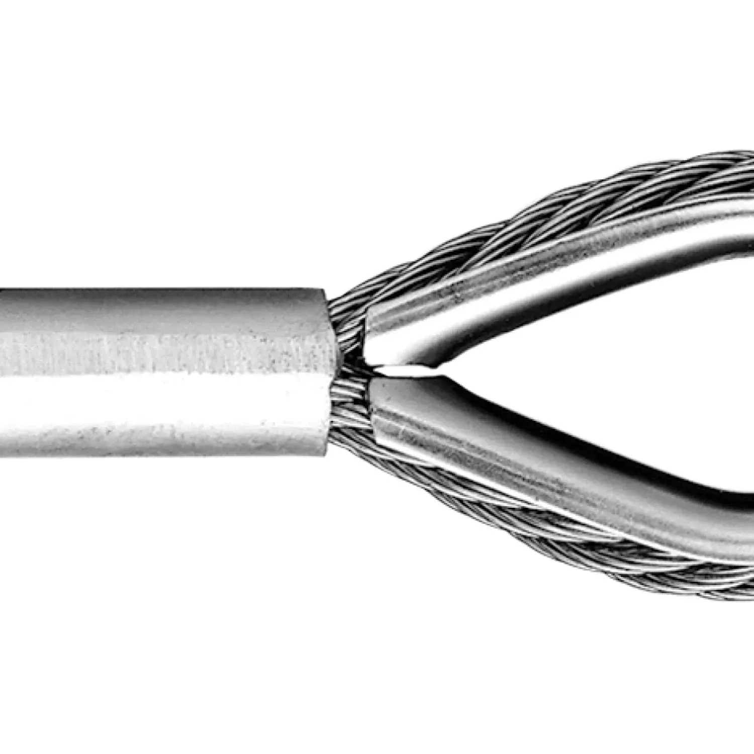 Loop with thimble and alu-sleeve swaged
