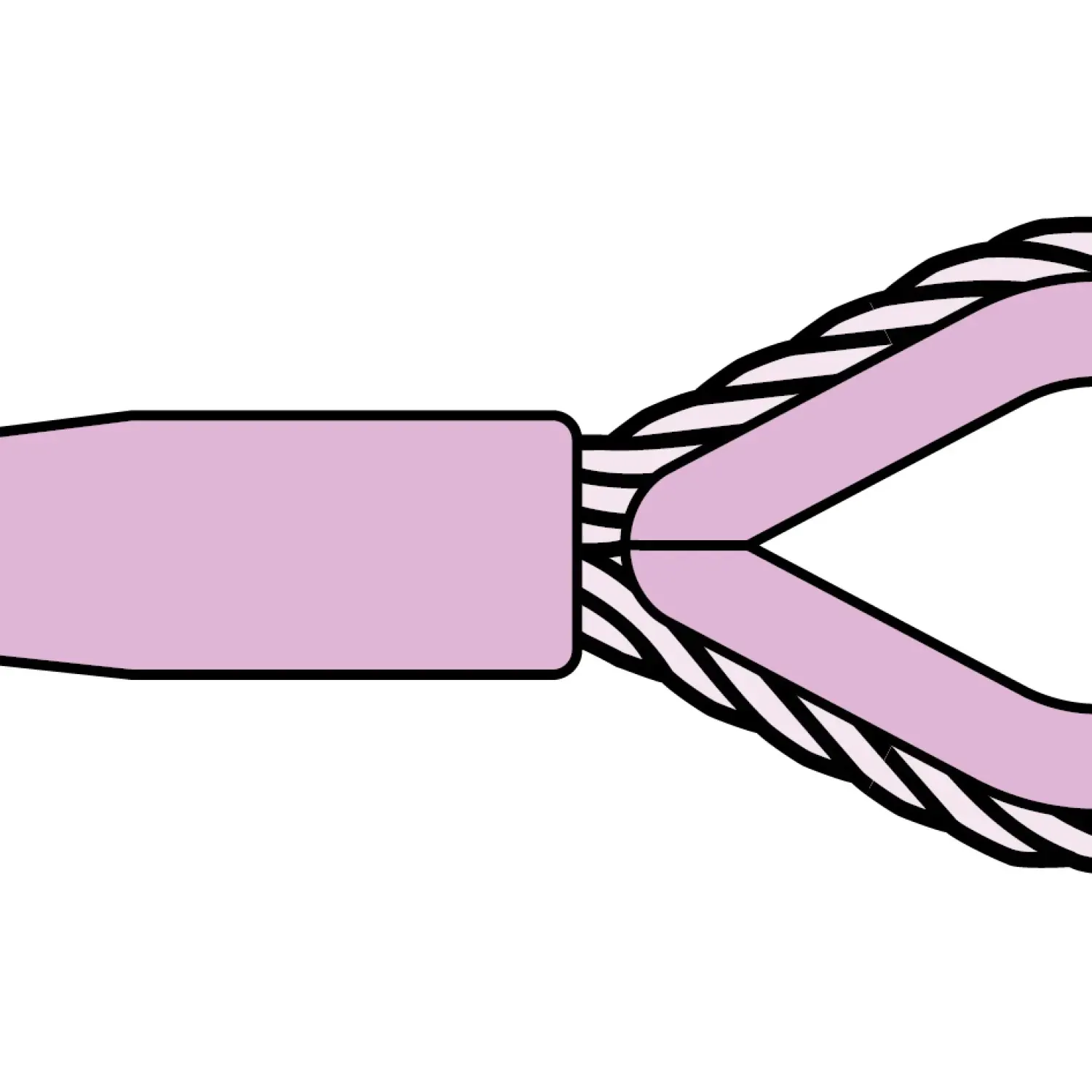 Loop with thimble and copper sleeve swaged