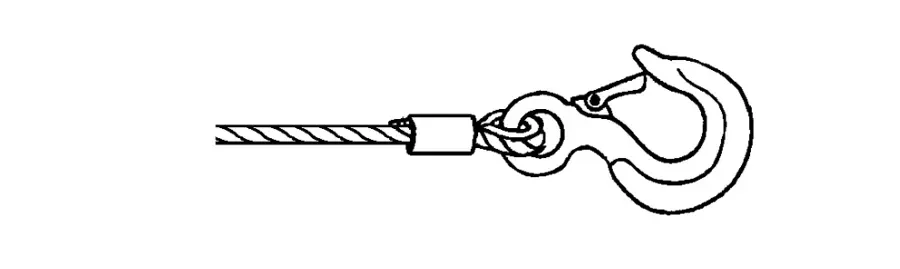 fitting with tip hook for caRol wire rope
