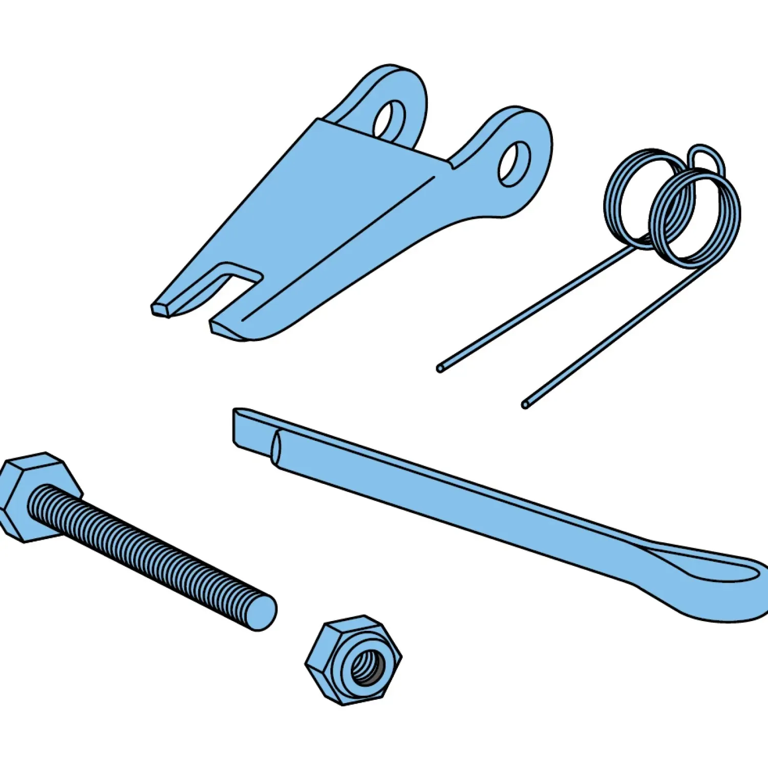 Replacement safety latch kit for hoist hook