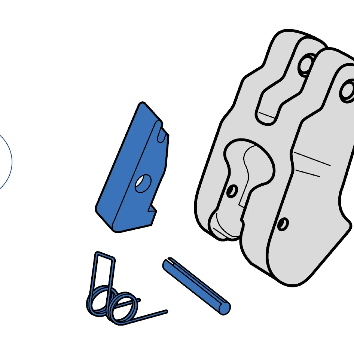 Replacement safety latch kit for shortening clutch type VKS