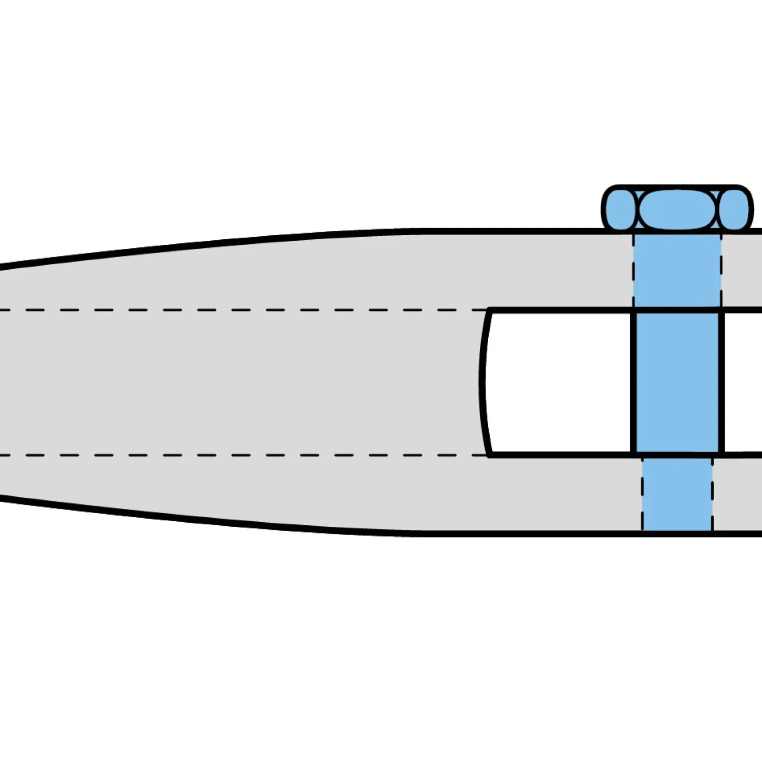 Replacement threaded bolt for rope socket