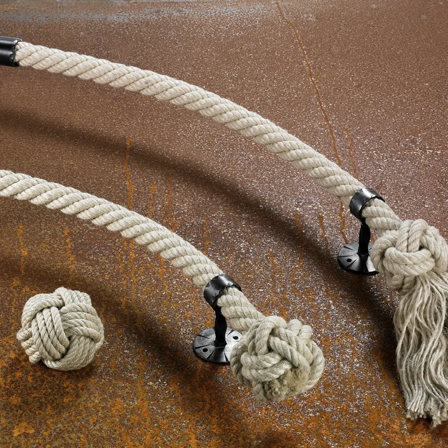 Rope holder for rope railing