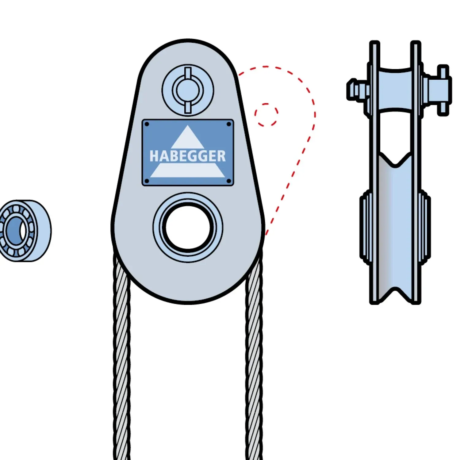Rope pulley ST-A 1-roller, with ball bearing 32 kN