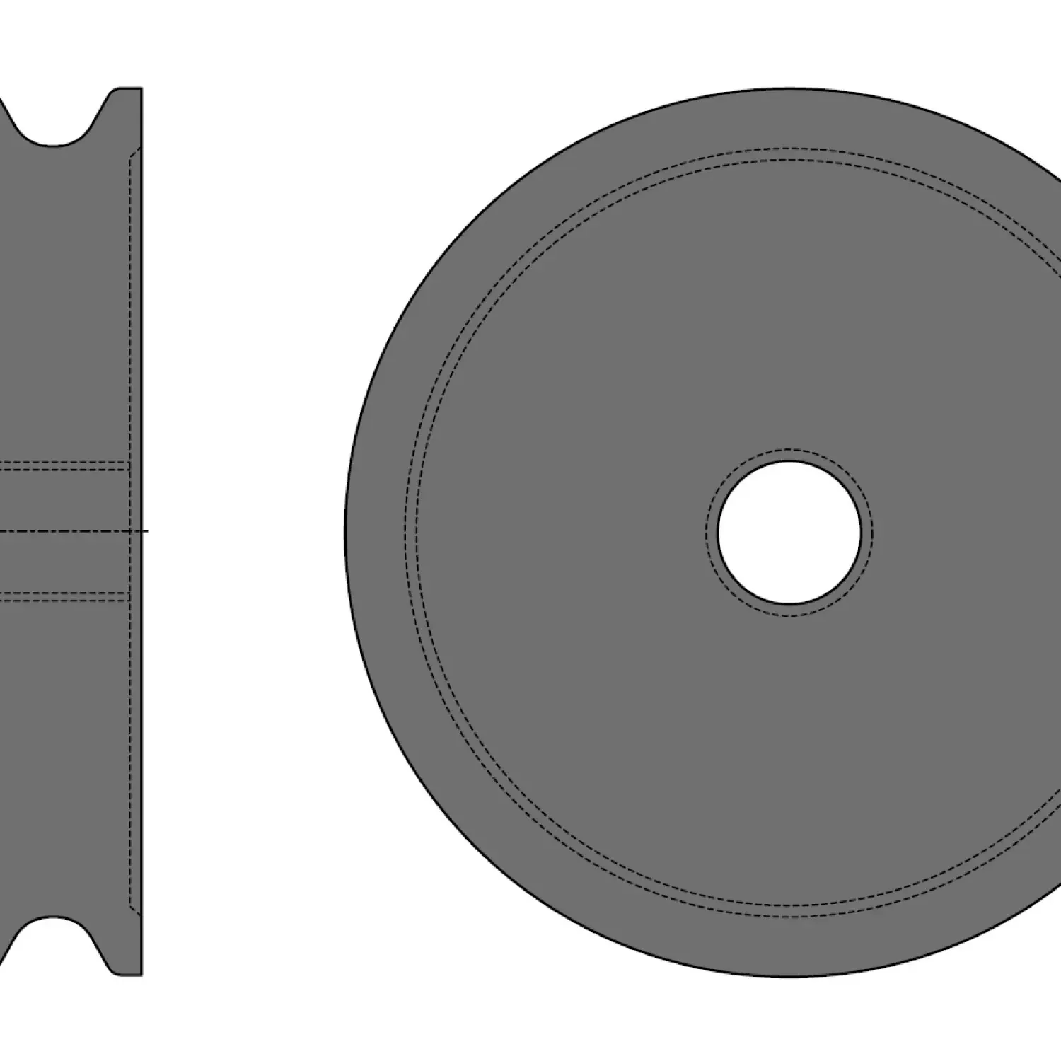 Rope pulley with plain bearing Ø 100 mm for rope Ø 11.2