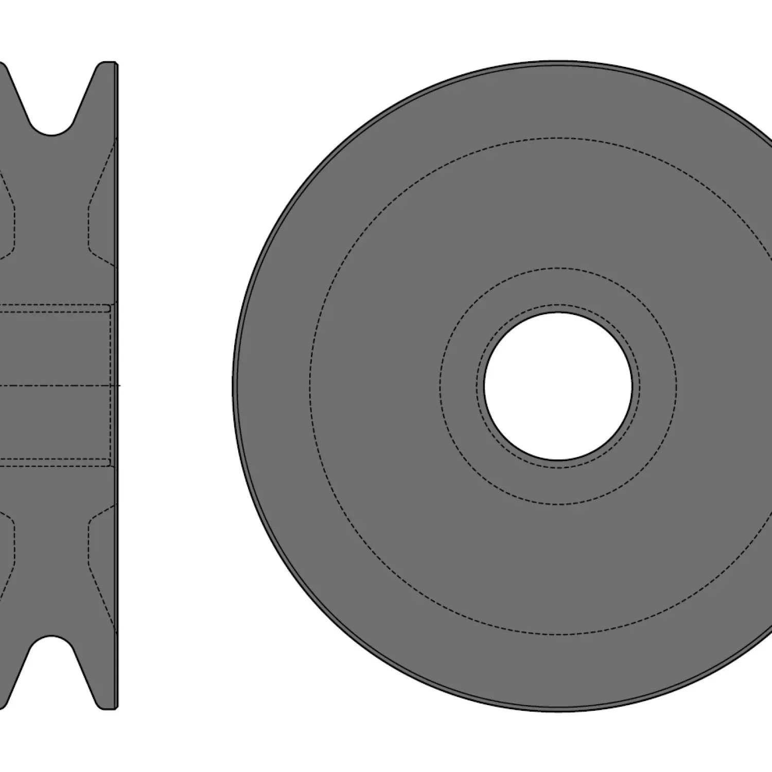 Rope pulley with plain bearing Ø 170 mm for rope Ø 16.2