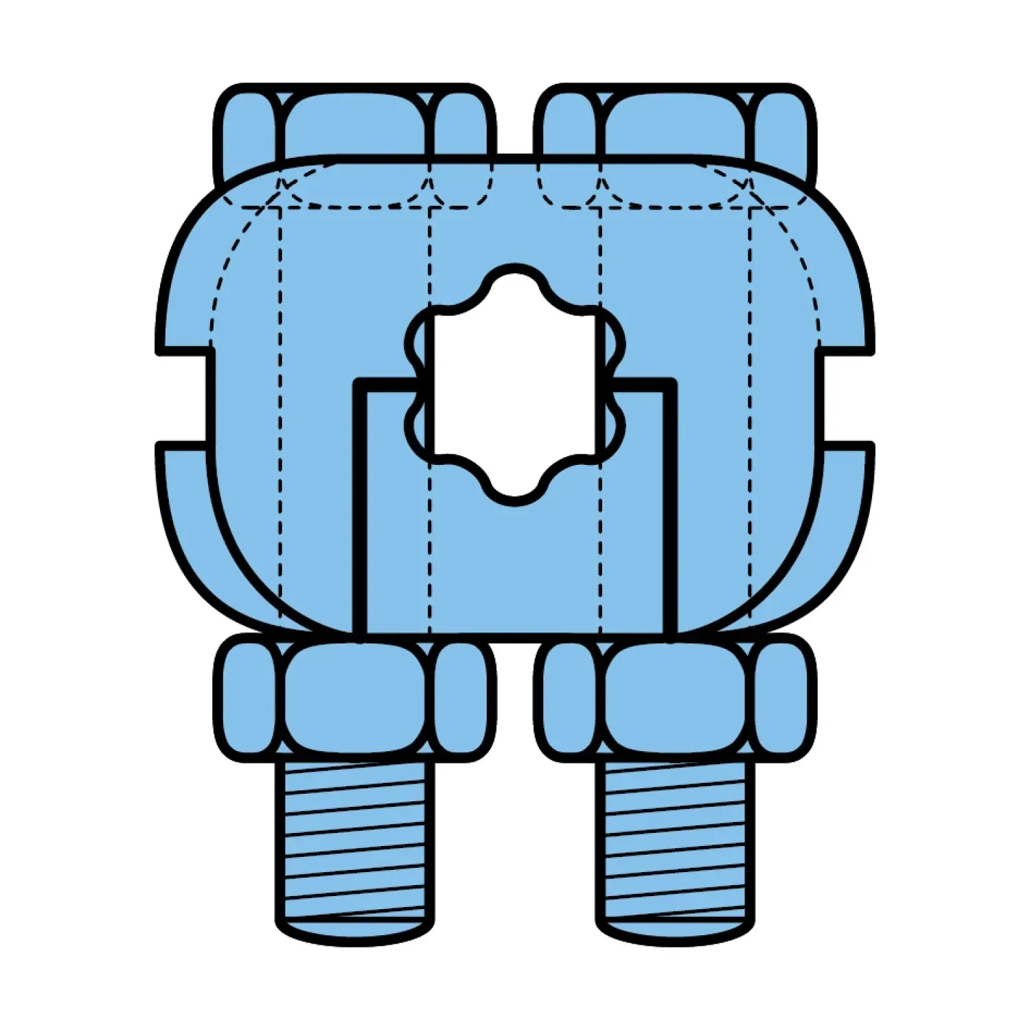 Securite clip with 2 bolts