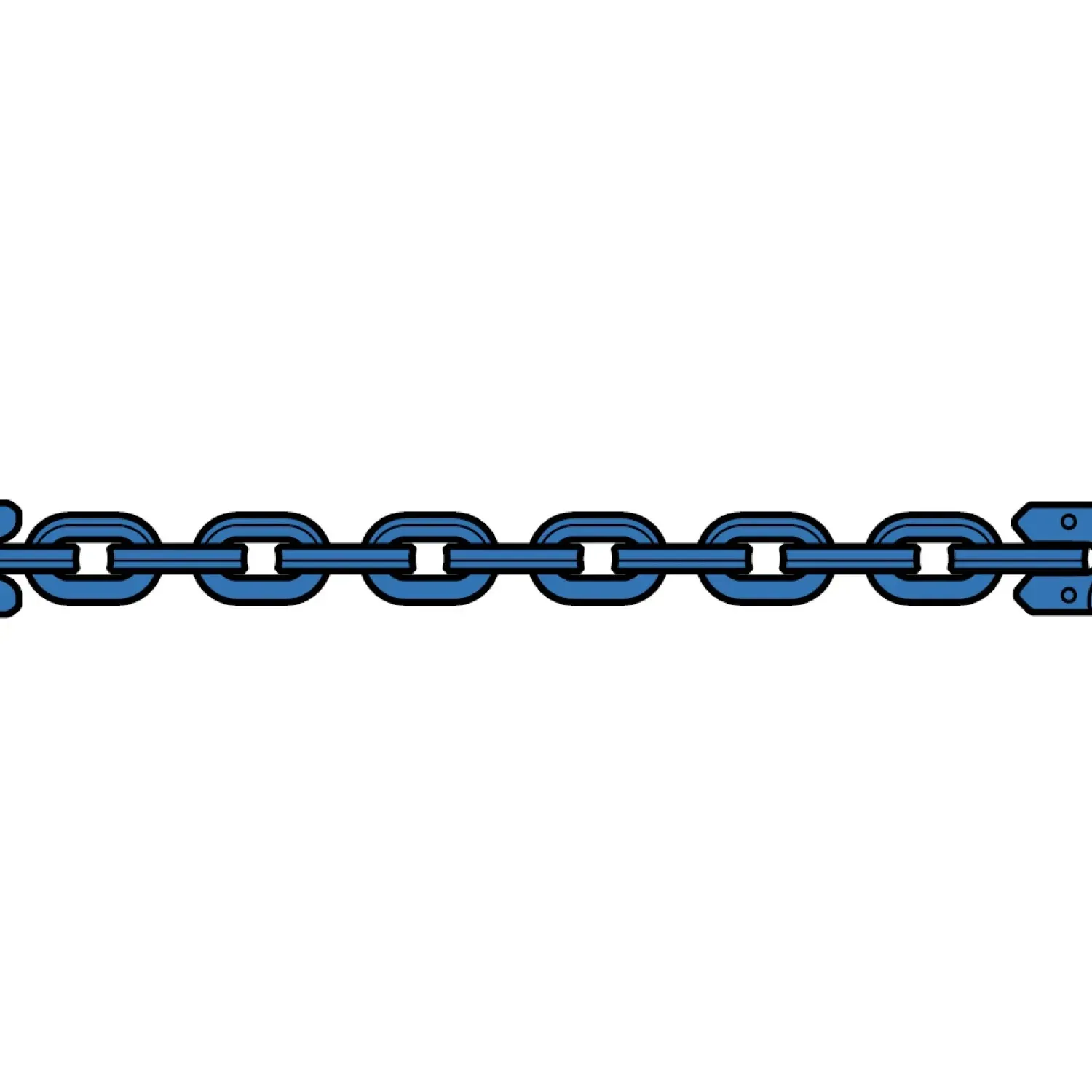 Square-link pulling chain with sling hook and clevis hook