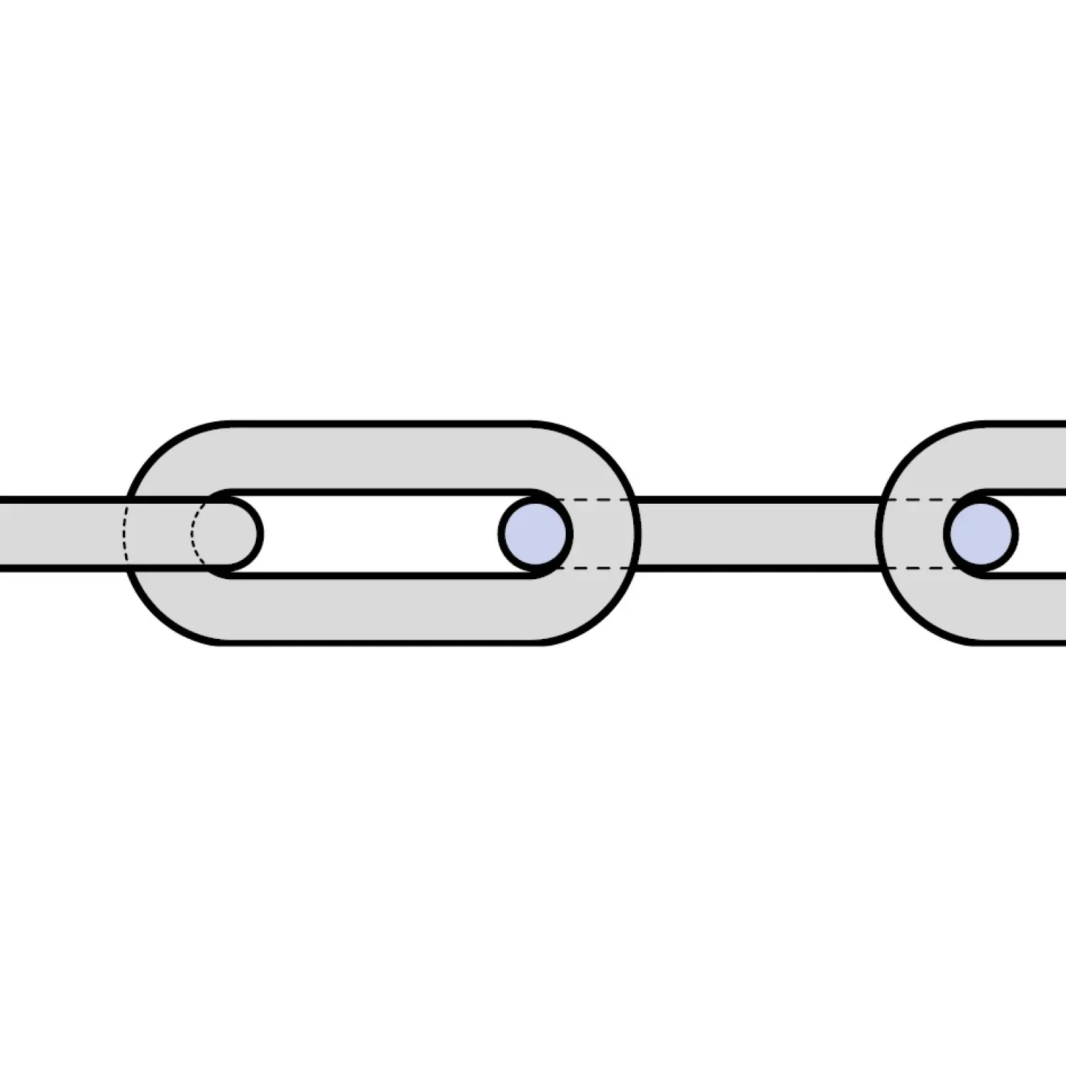 Stainless round-steel chain type C Edelstahl