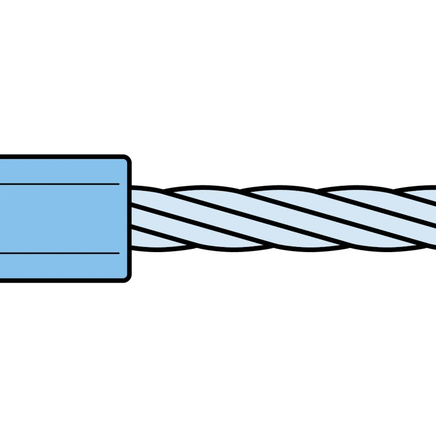 Steel end stop round swaged