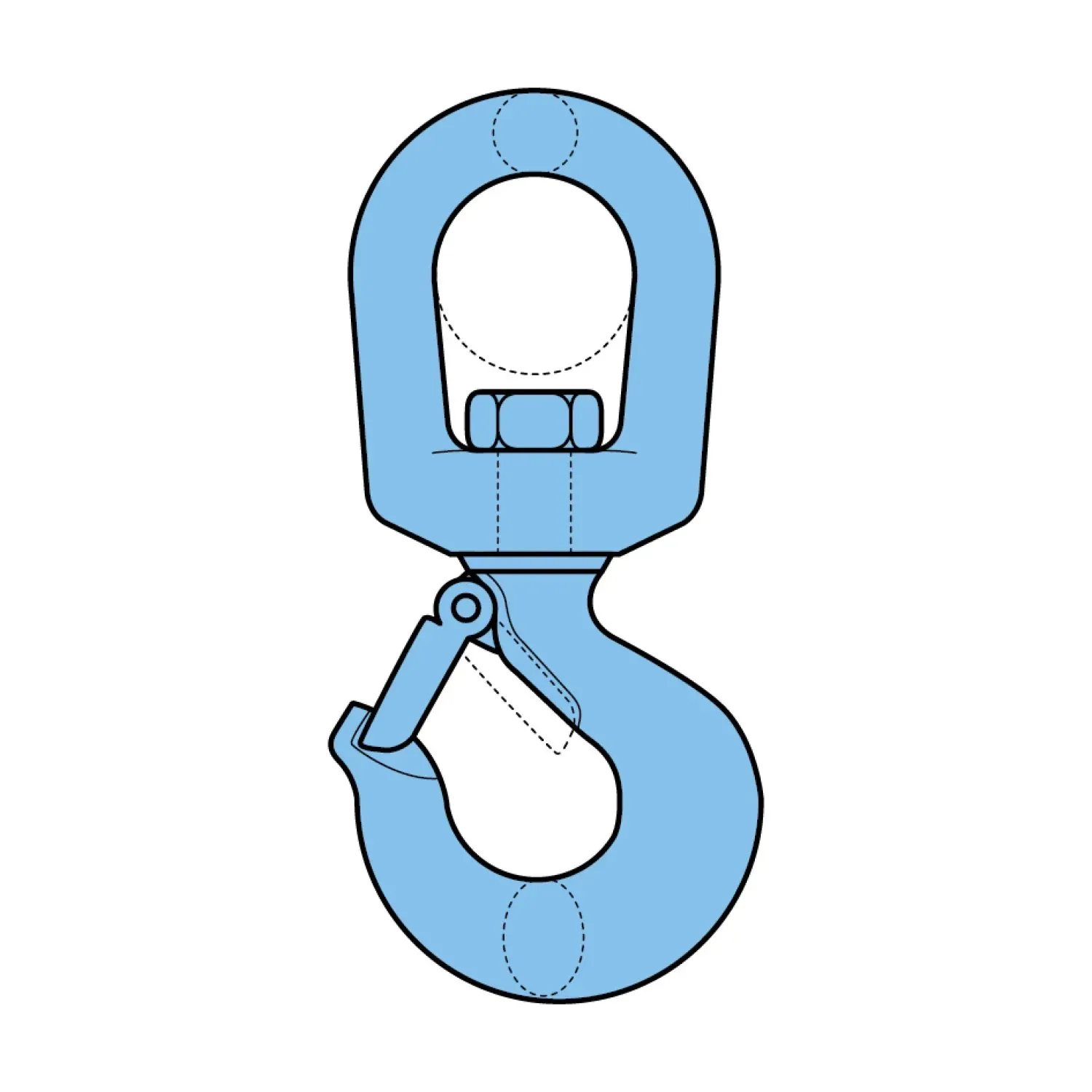 Swivel hook with safety latch