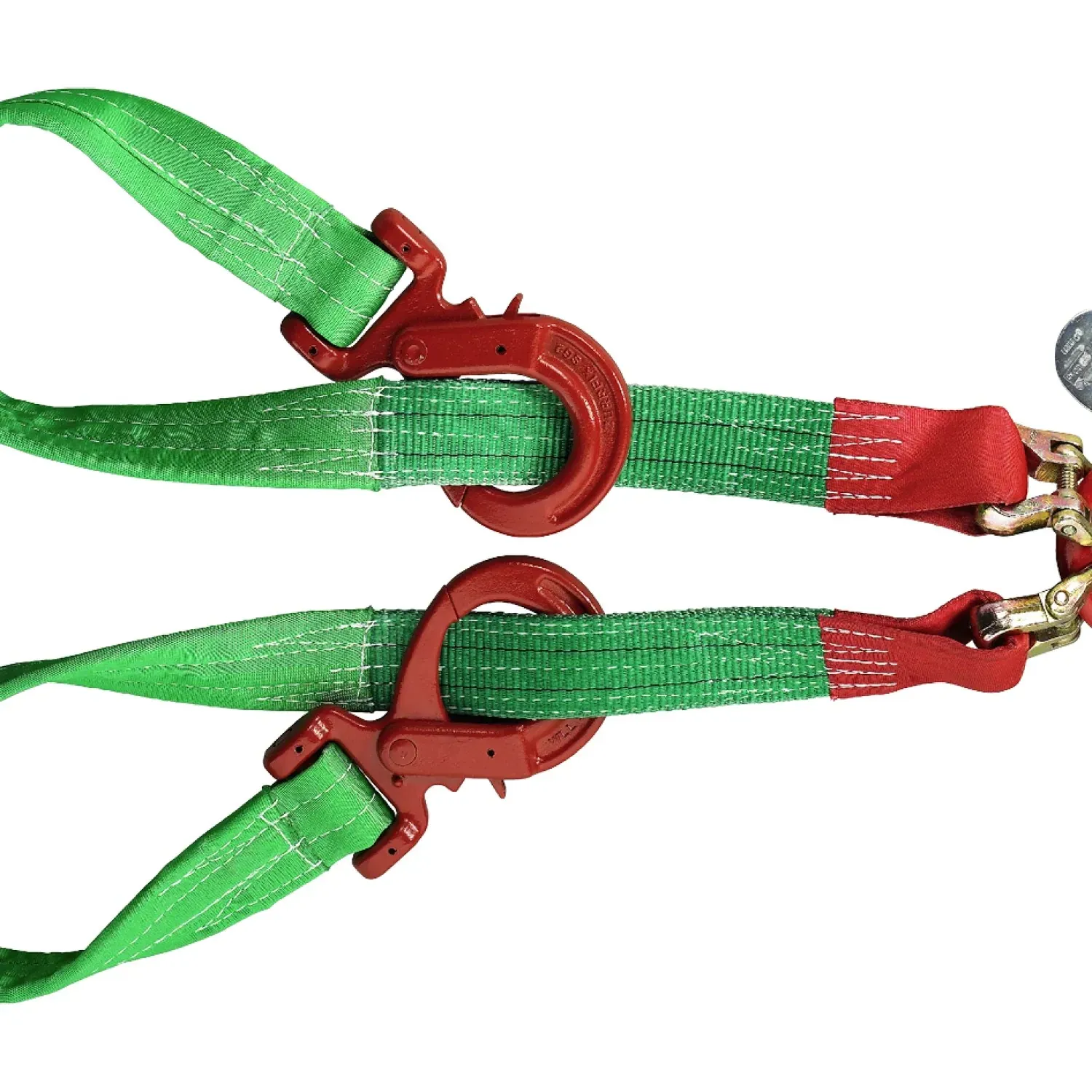 System web sling assembly two-leg with safety hook