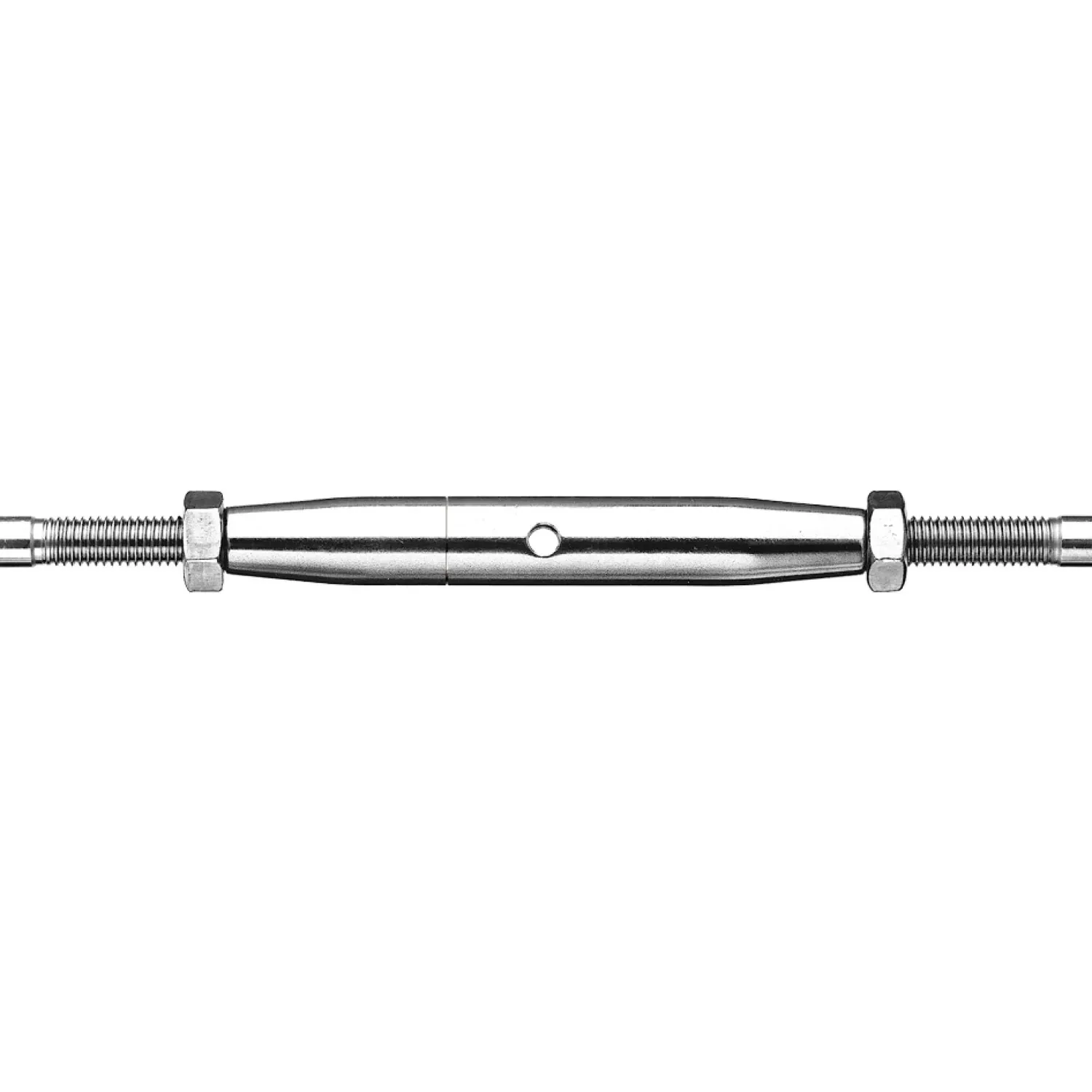Turnbuckle with external thread end swaged