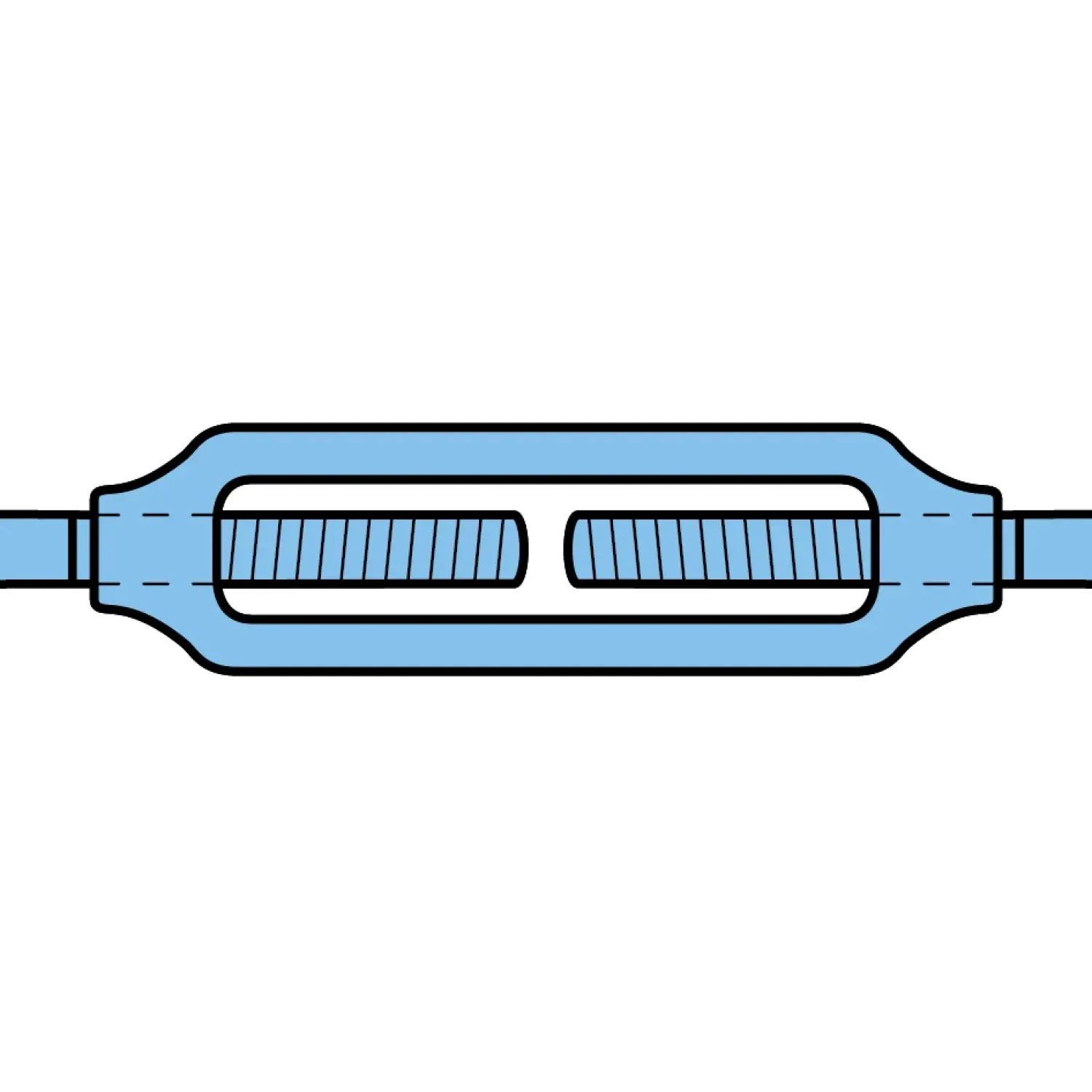 Turnbuckle with two hooks stainless steel