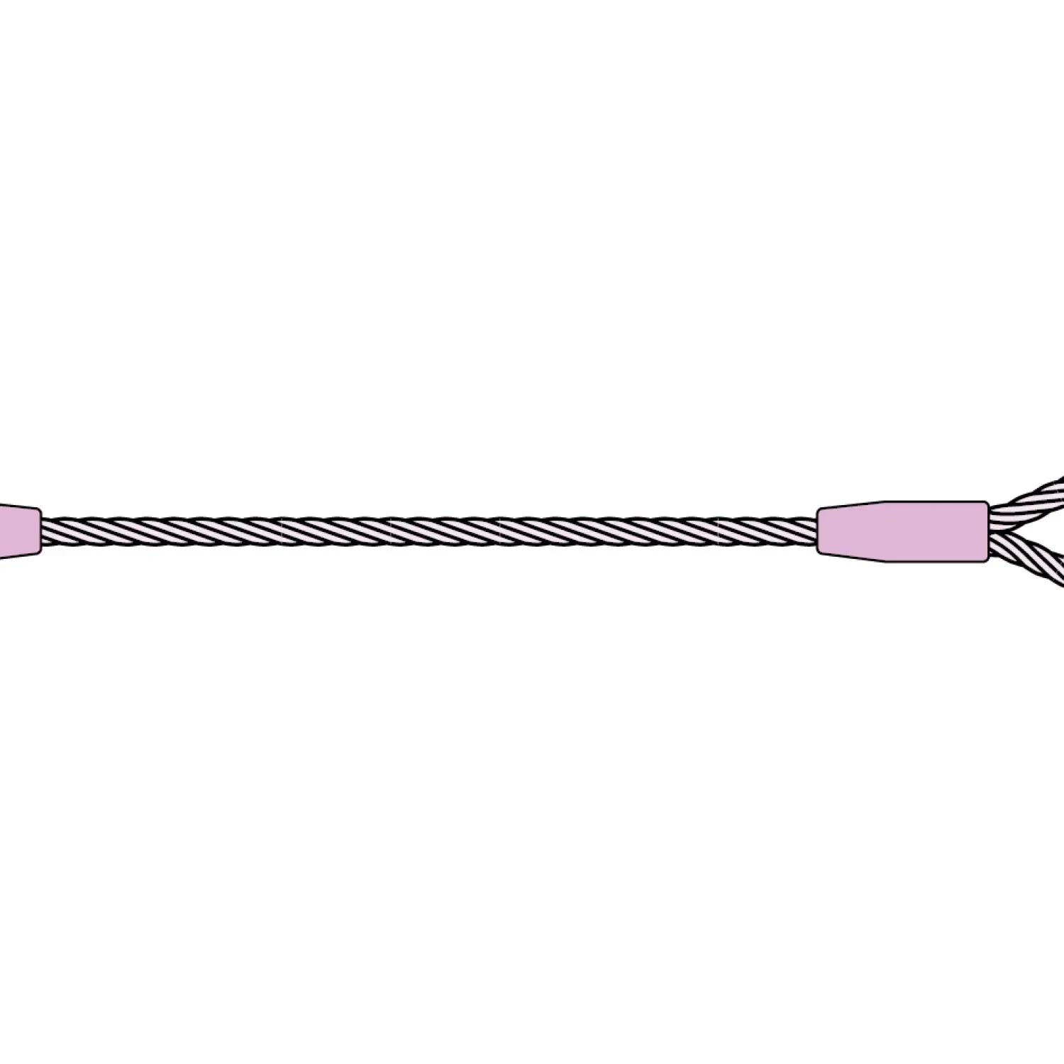 Welaki sling with locking device swaged