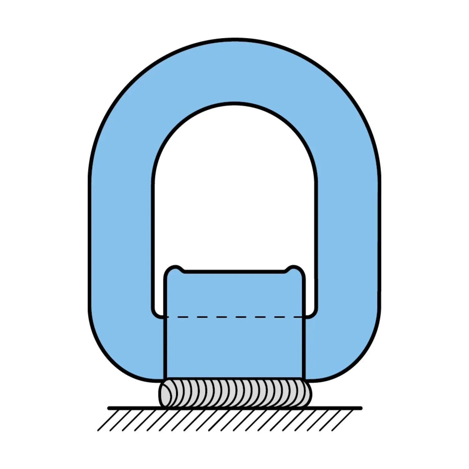 Weld-on lifting point with an oval eyelet