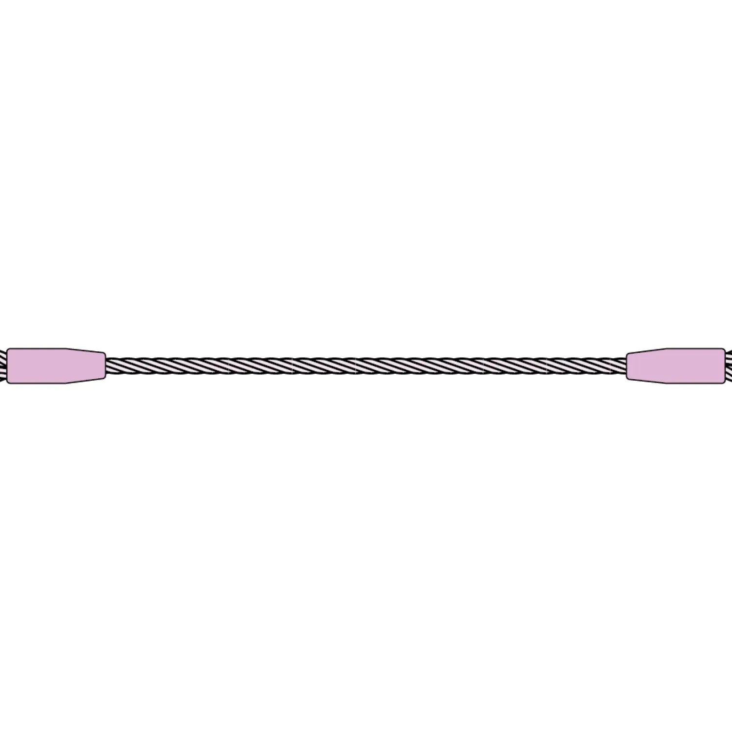 Wire rope sling loop without thimble on both ends compressed